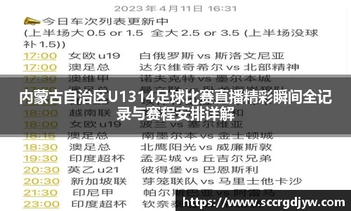 内蒙古自治区U1314足球比赛直播精彩瞬间全记录与赛程安排详解